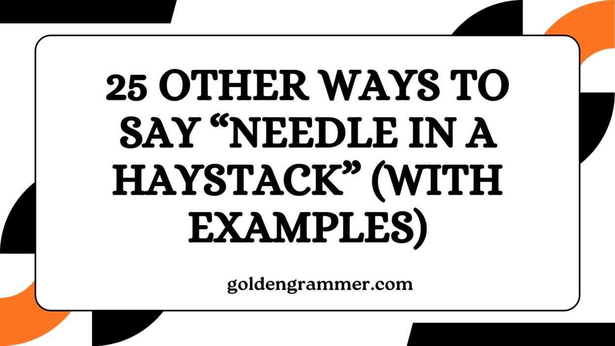 Other Ways to Say “Needle in a Haystack”