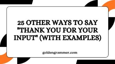 Other Ways to Say "Thank You for Your Input"